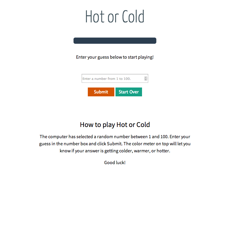 Hot or Cold Game